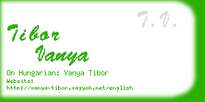 tibor vanya business card